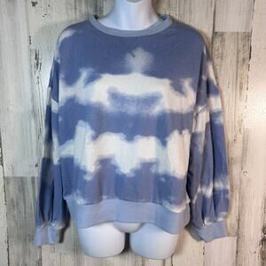 Urban Daizy Cloud Sweatshirt Blue Tie-Dye Sz L | Lightweight | MSRP $52